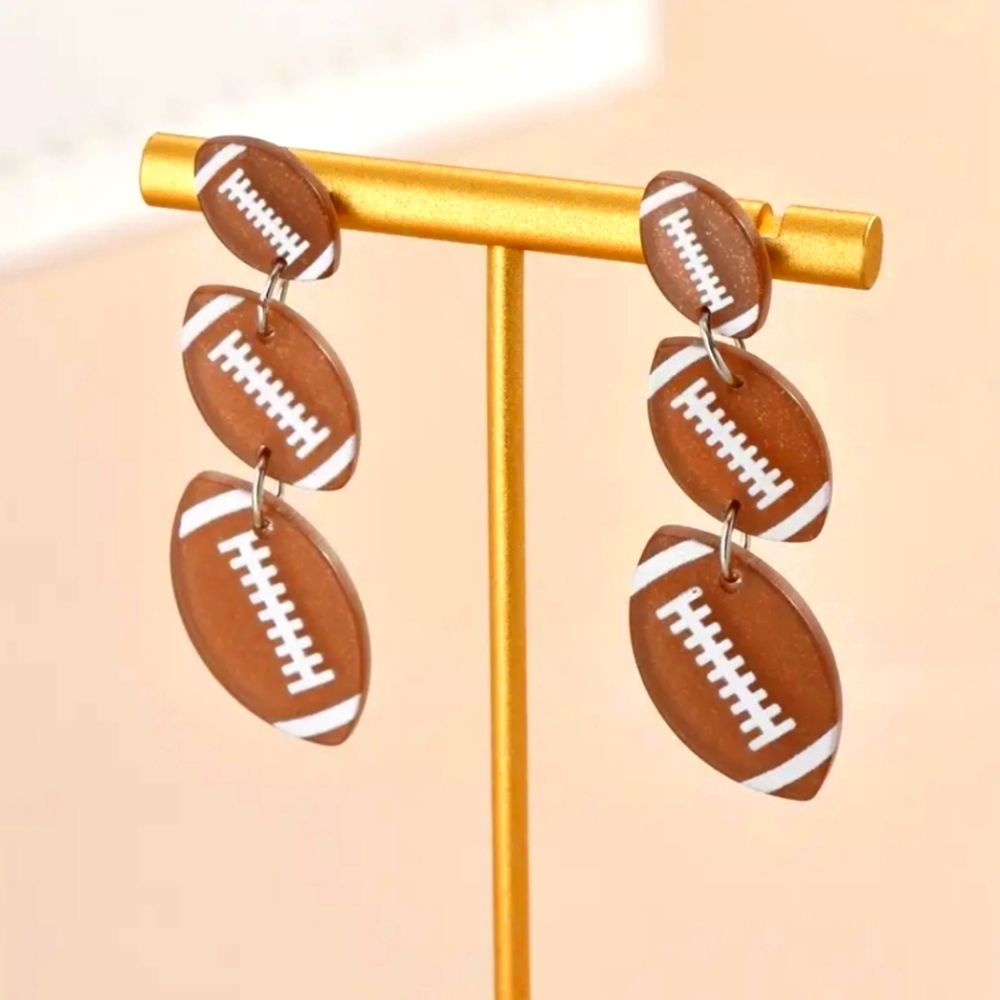 Football Trio Acrylic Earrings